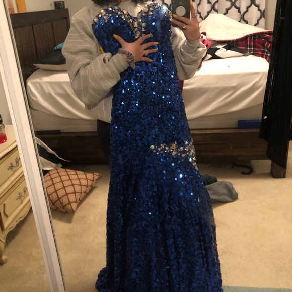Royal Blue Prom Dress - Picture 4 of 6
